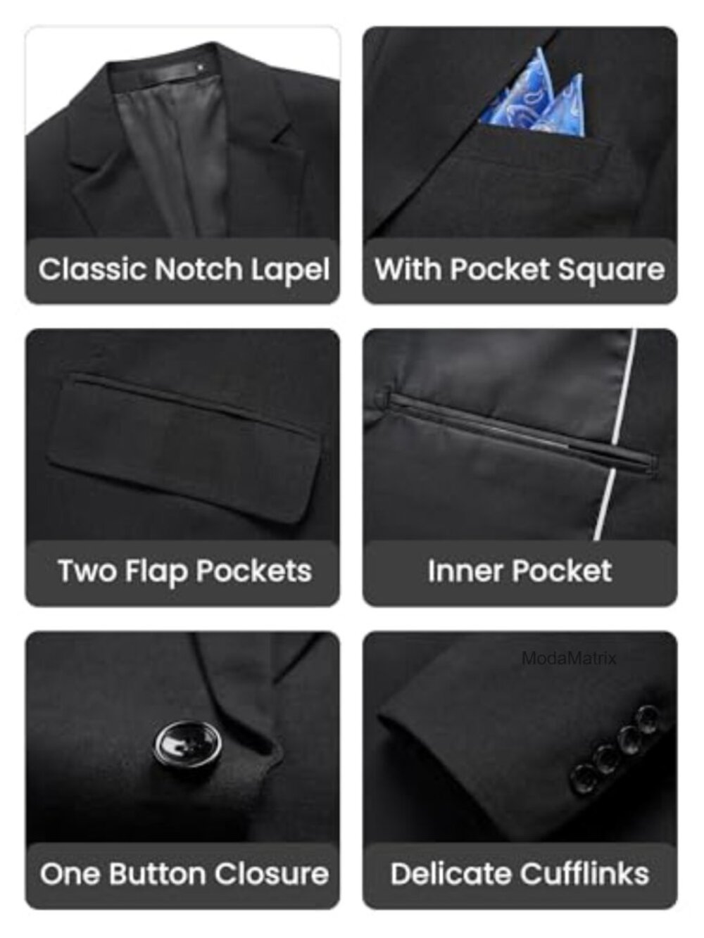 Slim Fit Lightweight Men's Sport Coat Blazer One Button Notch Lapel - Picture 3 of 5